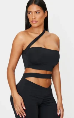 Shape Sculp Asymmetric Strappy Crop Top-PrettyLittleThing Outlet