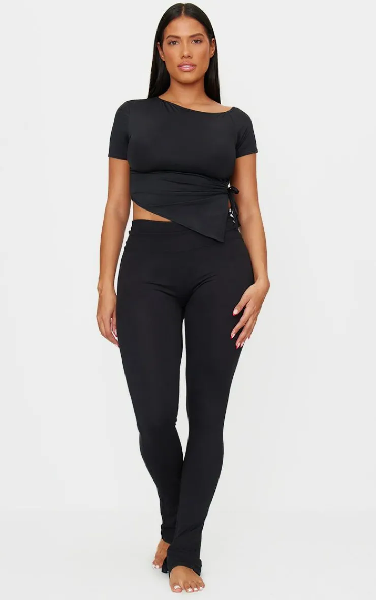 PrettyLittleThing T-Shirts*Shape Sculpt Asymmetric Rushed Side T-shirt