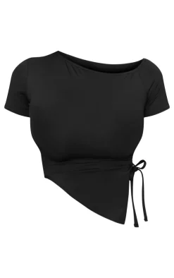 PrettyLittleThing T-Shirts*Shape Sculpt Asymmetric Rushed Side T-shirt