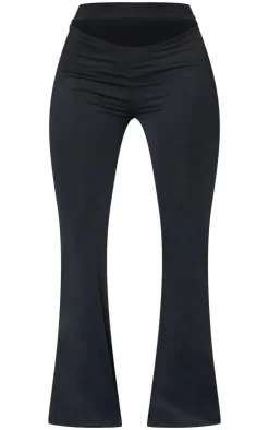 Best PrettyLittleThing Shape Sculpt Cut Out Waist Flared Pants Black