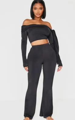 Outlet PrettyLittleThing Shape Sculpt High Waisted Flared Pants Black