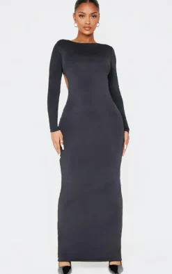 Shape Sculpt Long Sleeve Twist Open Back Maxi Dress-PrettyLittleThing Discount