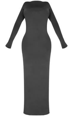 Shape Sculpt Long Sleeve Twist Open Back Maxi Dress-PrettyLittleThing Discount
