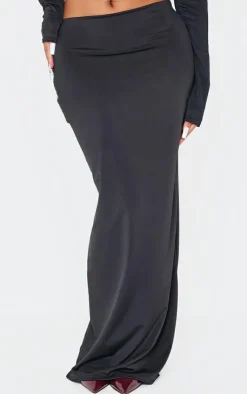 Sale PrettyLittleThing Shape Sculpt Maxi Skirt Black