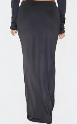 Sale PrettyLittleThing Shape Sculpt Maxi Skirt Black