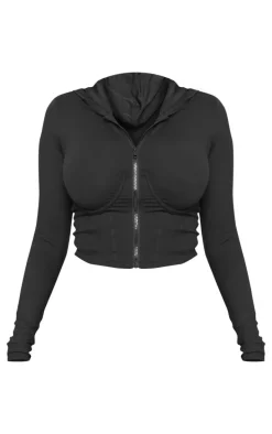 Shape Black Sculpt Underwired Corset Zip Through Jacket