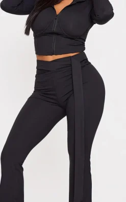 Shape Black Sculpt Wrap Drape Flared Pants