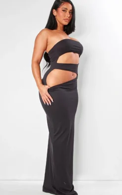 Shape Sculpted Bandeau Cut Out Maxi Dress-PrettyLittleThing Online