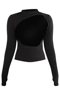 PrettyLittleThing Snatched*Shape Sculpted Cut Out Bralette Detail Long Sleeve Top