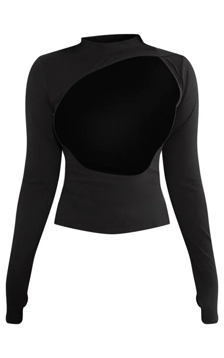 PrettyLittleThing Snatched*Shape Sculpted Cut Out Bralette Detail Long Sleeve Top