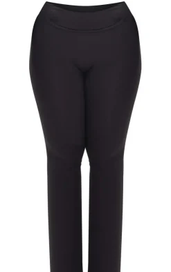 Discount PrettyLittleThing Shape Sculpted Foldover Waist Flare Pants Black