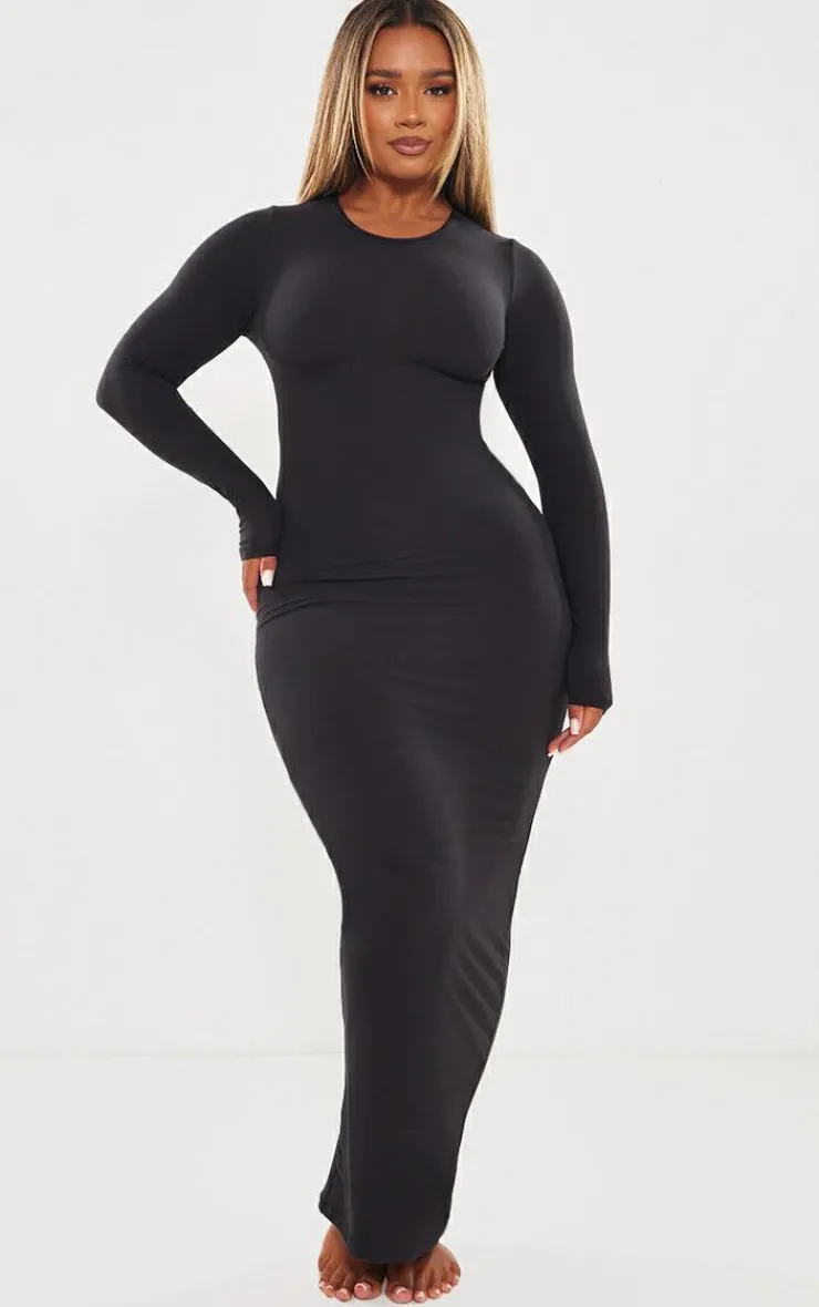 PrettyLittleThing Snatched*Shape Sculpted Long Sleeve Maxi Dress