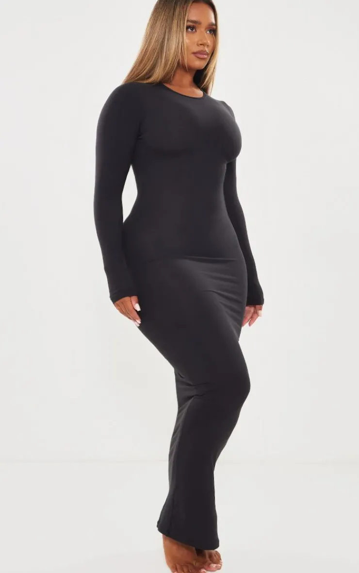 PrettyLittleThing Snatched*Shape Sculpted Long Sleeve Maxi Dress