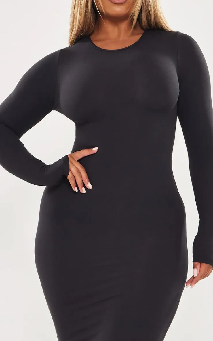 PrettyLittleThing Snatched*Shape Sculpted Long Sleeve Maxi Dress