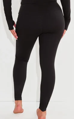 Hot PrettyLittleThing Shape Sculpted Seam Detail High Waist Leggings Black