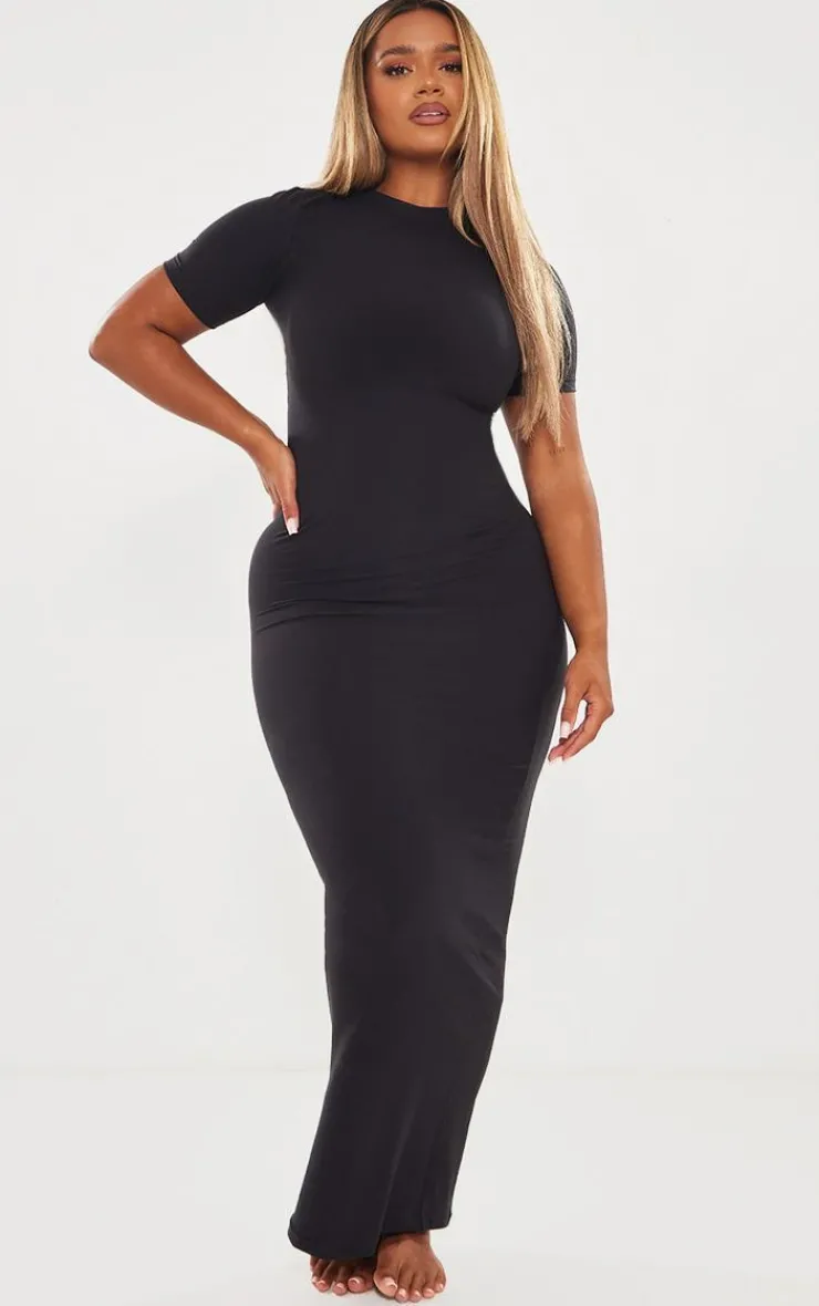 PrettyLittleThing Snatched*Shape Sculpted Short Sleeve Maxi Dress