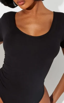 Shape Black Sculpted V Neck Short Sleeve Bodysuit