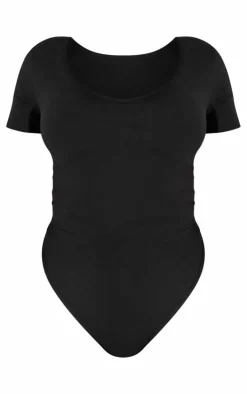 Shape Black Sculpted V Neck Short Sleeve Bodysuit