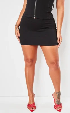 Best PrettyLittleThing Shape Sculpted V Waist Mini Skirt Black