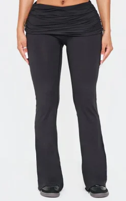 Shape Black Seamless Fold Over Pants
