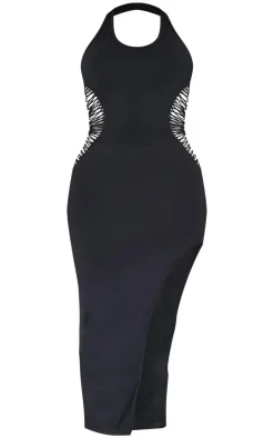 Shape Seamless Ladder Cut Out Halterneck Midaxi Dress-PrettyLittleThing Hot