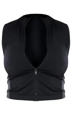 PrettyLittleThing Workout Tops*Shape Seamless Zip Through Sleeveless Top