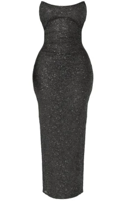Shape Sequin Bandeau Maxi Dress-PrettyLittleThing Online