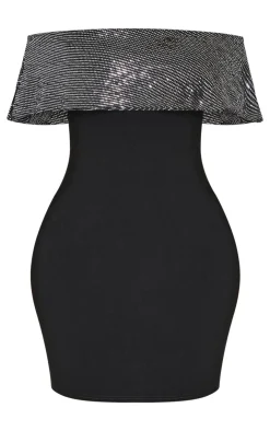 Shape Sequin Fold Over Asymmetric Mini Dress-PrettyLittleThing Best