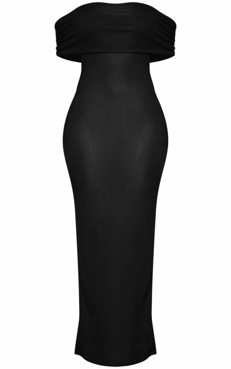Shape Sheer Mesh Bardot Sleeveless Maxi Dress-PrettyLittleThing Discount