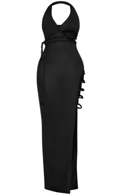 Shape Sheer Mesh One Shoulder Twist Cutout Detail Maxi Dress-PrettyLittleThing Hot