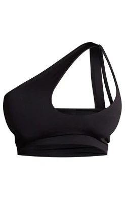 Shape Slinky Cut Out Asymmetric Crop Top-PrettyLittleThing Sale