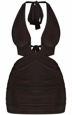 Shape Slinky Halterneck Cut Out Bodycon Dress-PrettyLittleThing Sale