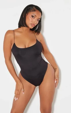Shape Slinky Spaghetti Strap Bodysuit-PrettyLittleThing Online