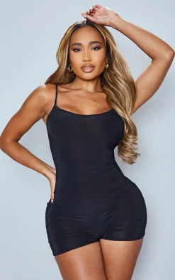 PrettyLittleThing Unitards*Shape Slinky Strappy Scoop Neck Unitard