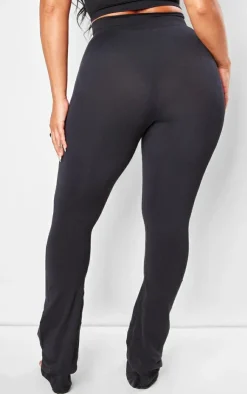 Clearance PrettyLittleThing Shape Soft Seamless Cut Out Flare Pants Black