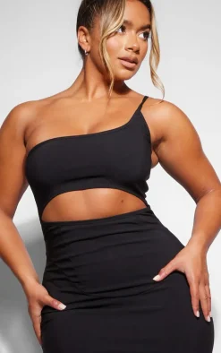 Shape Stretch Woven One Shoulder Cut Out Midaxi Dress-PrettyLittleThing Hot