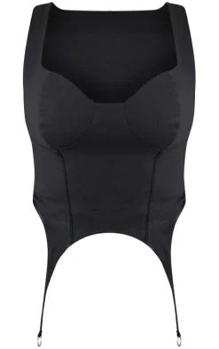 PrettyLittleThing Corsets*Shape Stretch Woven Suspender Detail Corset Top