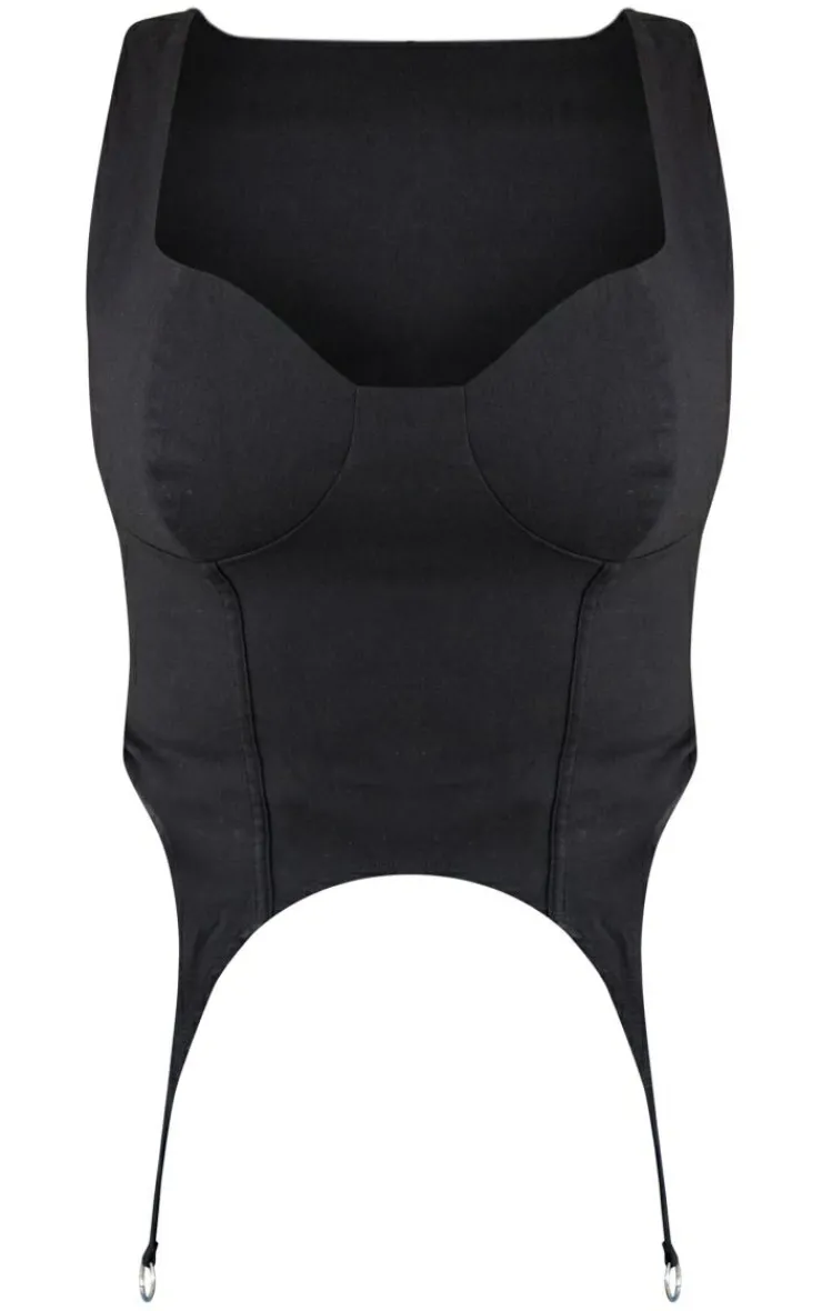 PrettyLittleThing Corsets*Shape Stretch Woven Suspender Detail Corset Top