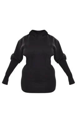 PrettyLittleThing Sweater Dresses*Shape Sweat Corset Detail Sweater Dress