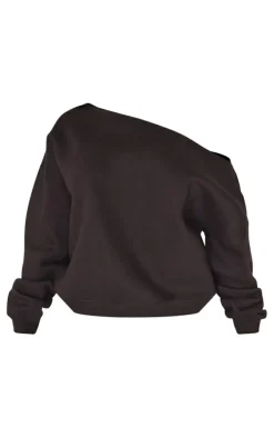 Shape Black Sweat Raw Edge Slouch Sweatshirt