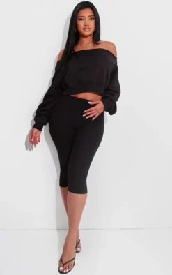 PrettyLittleThing Gym Wear*Shape Sweat Raw Hem Slouch Crop Sweatshirt