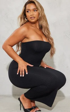 Shape Textured Bandeau Midaxi Dress-PrettyLittleThing Online