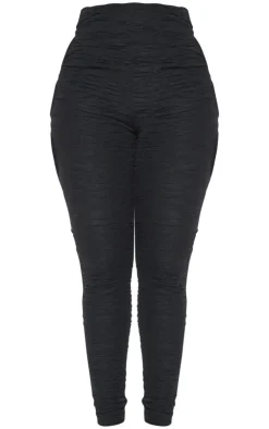 Best PrettyLittleThing Shape Textured Cut Out Leggings Black