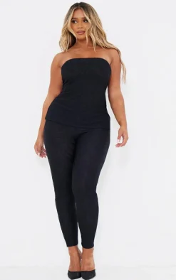 Best PrettyLittleThing Shape Textured High Waisted Leggings Black