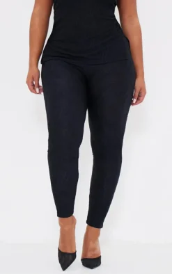 Best PrettyLittleThing Shape Textured High Waisted Leggings Black