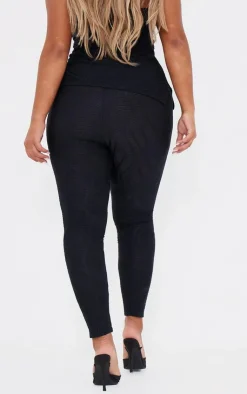 Best PrettyLittleThing Shape Textured High Waisted Leggings Black