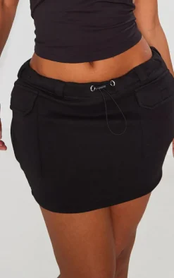 Best PrettyLittleThing Shape Toggle Waist Pocket Detail Mini Skirt Black