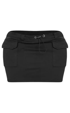 Best PrettyLittleThing Shape Toggle Waist Pocket Detail Mini Skirt Black