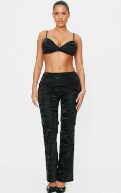Clearance PrettyLittleThing Shape Washed Faux Leather Bralet Black