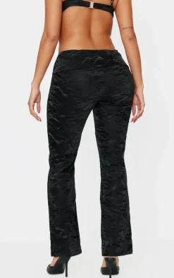 New PrettyLittleThing Shape Washed Faux Leather Panel Detail Pants Black